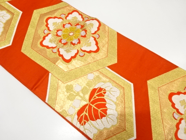 JAPANESE KIMONO / ANTIQUE FUKURO OBI / SILK / WOVEN KIKKO